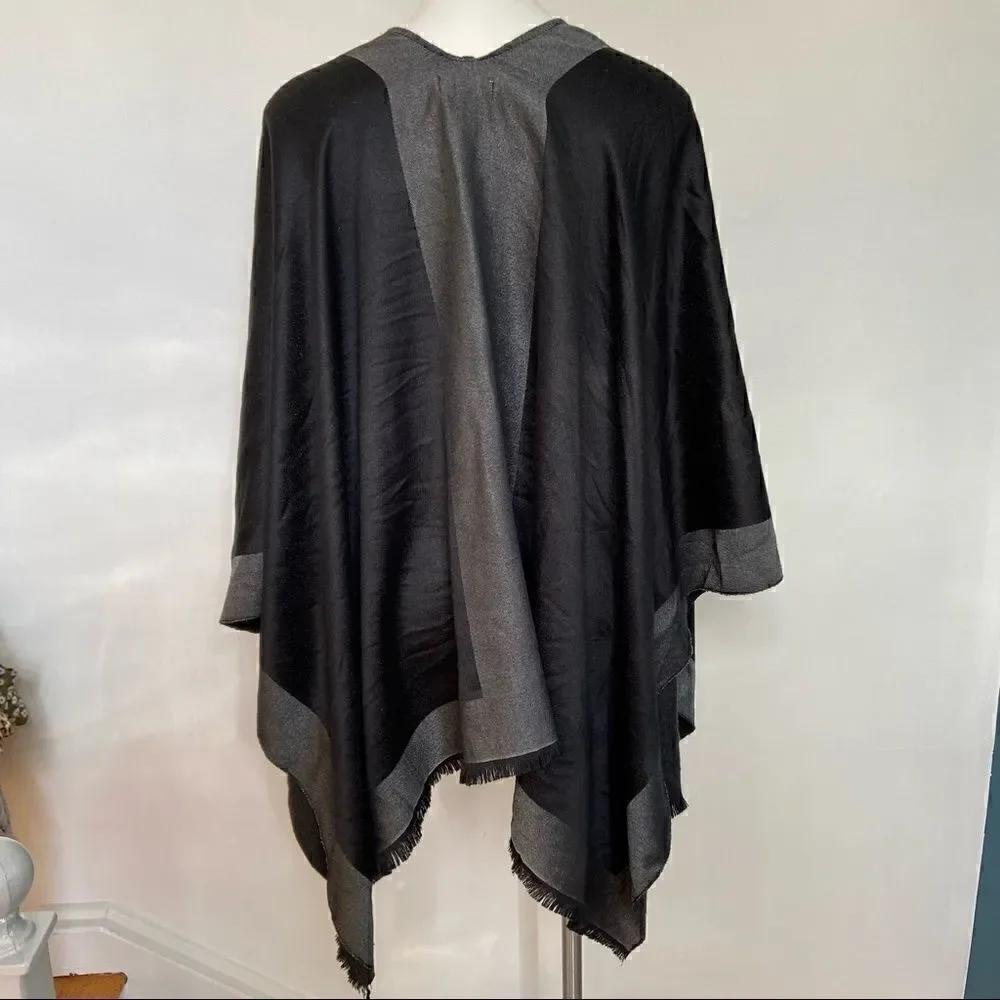 CK Metallic Knit Poncho Scarf Wrap